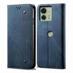 For Motorola Edge 40 Denim Texture Flip Leather Phone Case(Blue)