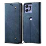 For Motorola Edge 50 Pro 5G Denim Texture Flip Leather Phone Case(Blue)