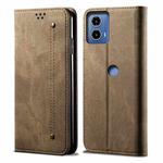 For Motorola Moto G04 / G24 Denim Texture Flip Leather Phone Case(Khaki)