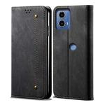 For Motorola Moto G04 / G24 Denim Texture Flip Leather Phone Case(Black)