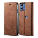 For Motorola Moto G24 Power Denim Texture Flip Leather Phone Case(Brown)