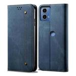 For Motorola Moto G34 Denim Texture Flip Leather Phone Case(Blue)