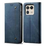 For Motorola Edge 50 Ultra Denim Texture Flip Leather Phone Case(Blue)