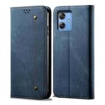 For Motorola Moto G54 5G Global Denim Texture Flip Leather Phone Case(Blue)