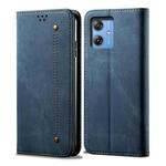 For Motorola Moto G64 5G Global Denim Texture Flip Leather Phone Case(Blue)