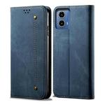 For Motorola Moto G35 Denim Texture Flip Leather Phone Case(Blue)