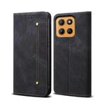 For Motorola Moto G15 Denim Texture Flip Leather Phone Case(Black)