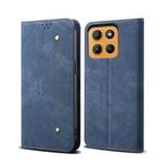 For Motorola Moto G15 Denim Texture Flip Leather Phone Case(Blue)