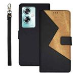 For OPPO A79 5G Global idewei Two-color Splicing Leather Phone Case(Black)