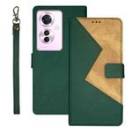 For OPPO Reno11 F idewei Two-color Splicing Leather Phone Case(Green)