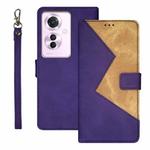 For OPPO Reno11 F idewei Two-color Splicing Leather Phone Case(Purple)