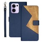 For OPPO Reno13 F 5G idewei Two-color Splicing Leather Phone Case(Blue)