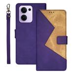 For OPPO Reno13 F 5G idewei Two-color Splicing Leather Phone Case(Purple)