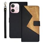For OPPO A5 Pro 5G Global idewei Two-color Splicing Leather Phone Case(Black)