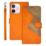 For OPPO A5 Pro 5G Global idewei Two-color Splicing Leather Phone Case(Orange)