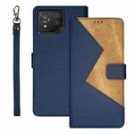For ASUS ROG Phone 8 idewei Two-color Splicing Leather Phone Case(Blue)
