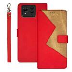 For ASUS Zenfone 11 Ultra idewei Two-color Splicing Leather Phone Case(Red)