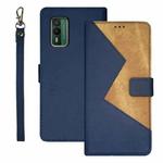 For Nokia XR21 idewei Two-color Splicing Leather Phone Case(Blue)