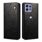 For Motorola Edge 50 Pro 5G Oil Wax Crazy Horse Texture Leather Phone Case(Black)