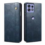 For Motorola Edge 50 Pro 5G Oil Wax Crazy Horse Texture Leather Phone Case(Blue)