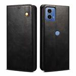 For Motorola Moto G24 Power Oil Wax Crazy Horse Texture Leather Phone Case(Black)