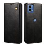 For Motorola Edge 50 Fusion Oil Wax Crazy Horse Texture Leather Phone Case(Black)