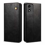 For Motorola Moto E14 Oil Wax Crazy Horse Texture Leather Phone Case(Black)