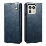 For Motorola Edge 50 Ultra Oil Wax Crazy Horse Texture Leather Phone Case(Blue)