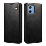 For Motorola Moto G64 5G Global Oil Wax Crazy Horse Texture Leather Phone Case(Black)