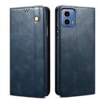 For Motorola Moto G34 5G / G45 5G Oil Wax Crazy Horse Texture Leather Phone Case(Blue)