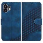 For Nothing Phone 2 YX0060 Elephant Head Embossed Phone Leather Case with Lanyard(Royal Blue)