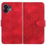 For Nothing Phone 2 YX0060 Elephant Head Embossed Phone Leather Case with Lanyard(Red)