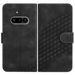 For Nothing Phone 3a Elephant Head Embossed Phone Leather Case with Lanyard(Black)