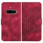 For Nothing Phone 3a Elephant Head Embossed Phone Leather Case with Lanyard(Rose Red)