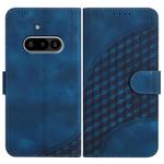 For Nothing Phone 3a Elephant Head Embossed Phone Leather Case with Lanyard(Royal Blue)