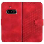 For Nothing Phone 3a Elephant Head Embossed Phone Leather Case with Lanyard(Red)