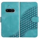 For Nothing Phone 3a Elephant Head Embossed Phone Leather Case with Lanyard(Light Blue)