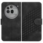 For Nothing Phone 3a Pro Elephant Head Embossed Phone Leather Case with Lanyard(Black)