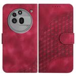 For Nothing Phone 3a Pro Elephant Head Embossed Phone Leather Case with Lanyard(Rose Red)