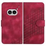 For Nothing Phone 2a Elephant Head Embossed Phone Leather Case with Lanyard(Rose Red)