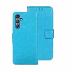 For Samsung Galaxy M34 5G / F34 5G idewei Crazy Horse Texture Leather Phone Case(Sky Blue)