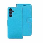 For Samsung Galaxy A15 5G idewei Crazy Horse Texture Leather Phone Case(Sky Blue)