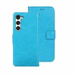 For Samsung Galaxy S24+ 5G idewei Crazy Horse Texture Leather Phone Case(Sky Blue)