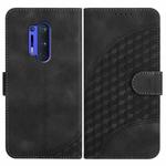 For OnePlus 8 Pro YX0060 Elephant Head Embossed Phone Leather Case with Lanyard(Black)