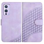 For OnePlus 9 YX0060 Elephant Head Embossed Phone Leather Case with Lanyard(Light Purple)