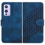 For OnePlus 9 YX0060 Elephant Head Embossed Phone Leather Case with Lanyard(Royal Blue)