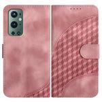 For OnePlus 9 Pro YX0060 Elephant Head Embossed Phone Leather Case with Lanyard(Pink)