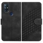 For OnePlus Nord N10 5G YX0060 Elephant Head Embossed Phone Leather Case with Lanyard(Black)