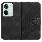 For OnePlus Ace 2V YX0060 Elephant Head Embossed Phone Leather Case with Lanyard(Black)