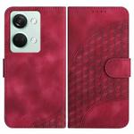 For OnePlus Ace 2V YX0060 Elephant Head Embossed Phone Leather Case with Lanyard(Rose Red)